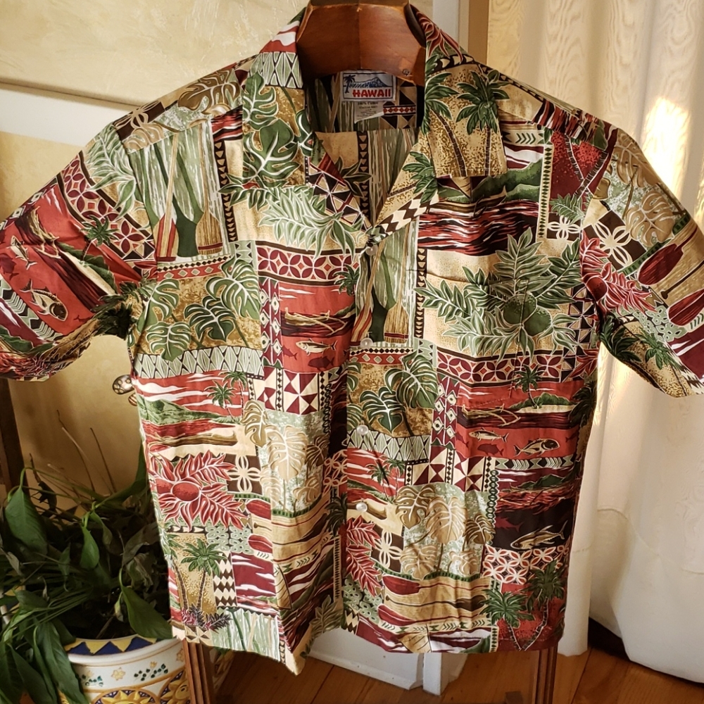 S Hawaiian Shirt Authentic Island Vibe Small Cotto
